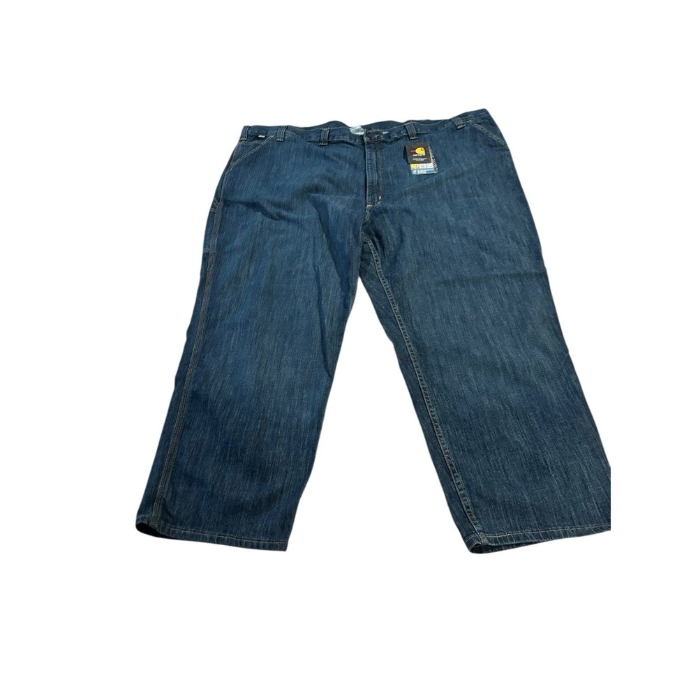 NEW Carhartt Flame Resistant Blue Jeans SZ 52X30 CAT 2 Cargo Relaxed Rugged Fit
